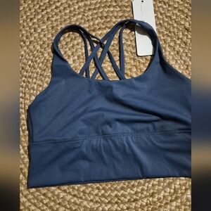 CRZ YOGA Longline Toga Blue Strappy Sports Bra Sz.M NWT